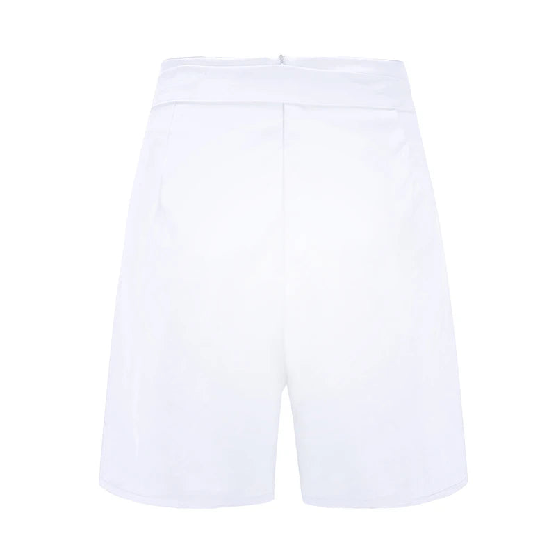 Y2K High Waist Button Shorts – Tie Waist Beach Shorts for Women - 3KDyn